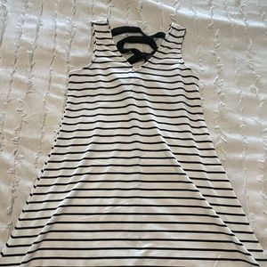 Striped tank dress with back lace up detail!